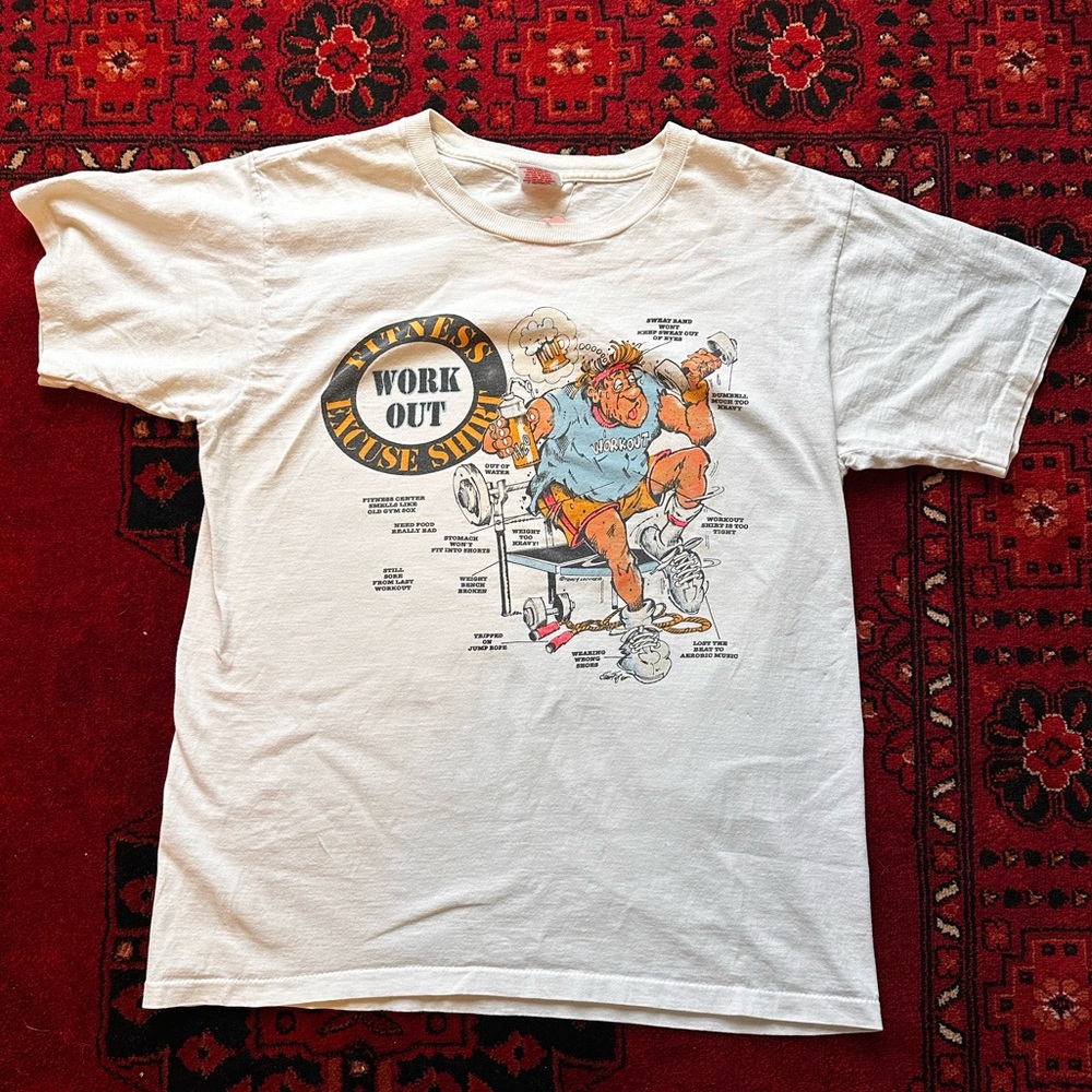 vintage single stitch funny gym tee shirt